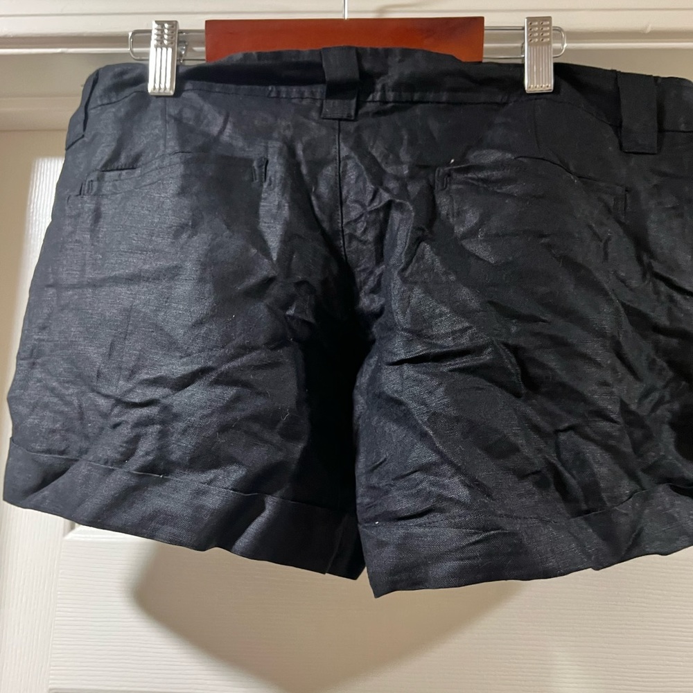 NWT Womens black linen shorts size L - Picture 3 of 4